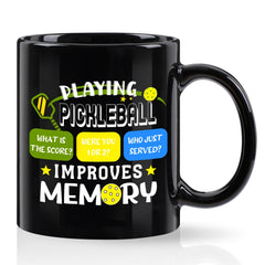 Cabtnca Pickleball Gifts for Men Pickleball Mug Gifts for Pickleball Lovers Playing Pickleball Improves Memory Cup Pickleball Gifts Funny Pickleball Accessories Ornament 11 Oz