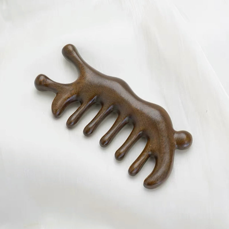 Golden Sandalwood Scalpii Massager with Five Teeth