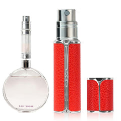 muilsae AF01RD Leather Perfume atomiser 5ml Bottom Fill Travel Perfume Bottle Refillable Perfume Dispenser for Women & Men (Red 5ml)