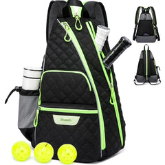 BOSSTIN Pickleball Bag Pickleball Backpack Reversible Sling Pickle Ball Paddle Bag for Men Women (Black)