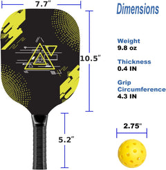 Wood Pickleball Paddle Set with Balls Towels and Carry Bag