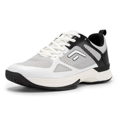 FitVille Wide Pickleball Shoes for MenAll Court Tennis Sneakers Shoes with Arch Support White/Black