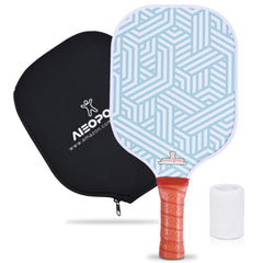 Aieoposo Pickleball Paddles USAPA Approved Carbon Fiber Pickleball Paddle Polypropylene Honeycomb Core Pickleball Racket Sets with Wristband & Paddle Cover Pickleball Gifts for Beginners
