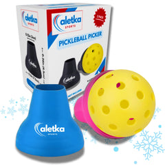 2-Pack Pickleball Picker • Pickleball Ball Retriever • Paddle Suction Cup • Pickleball Picker Upper • Durable Construction • Fits Adult Standard Size Paddles • Easy Install • Gift Idea • Blue/Pink