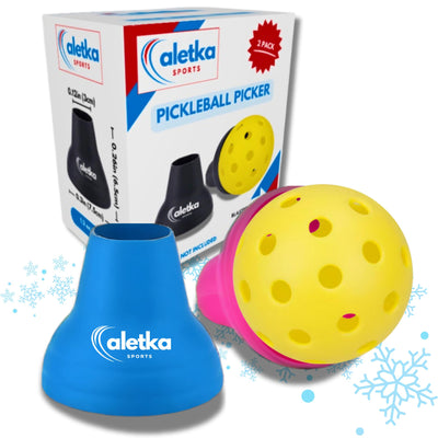 2-Pack Pickleball Picker • Pickleball Ball Retriever • Paddle Suction Cup • Pickleball Picker Upper • Durable Construction • Fits Adult Standard Size Paddles • Easy Install • Gift Idea • Blue/Pink