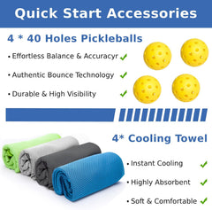 Wood Pickleball Paddle Set with Balls Towels and Carry Bag