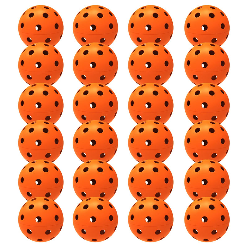 Spunspon 24 Pack Pickleball Balls 40 Holes Outdoor Pickleballs High Elasticity & Durable Pickle Balls for All Style Pickleball Paddles(Orange)
