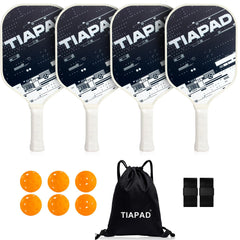 Tiapad Pickleball Paddles Set of 4/2 USAPA Approved Pickle Ball Paddle Set of 4 Fiberglass Pickle Ball Rackets 4 Pack PP Honeycomb Core Lightweight for Beginner
