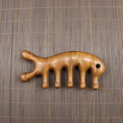Golden Sandalwood Scalpii Massager with Five Teeth