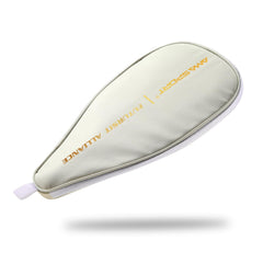 PICKLETECH AMA Sport Pickleball Paddle Cover - Protecting Your Paddle - Complete Coverage - Premium Pickleball Accessories and Pickleball Equipment - PU Leather Pickleball Case -White