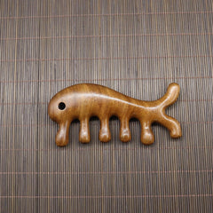 Golden Sandalwood Scalpii Massager with Five Teeth