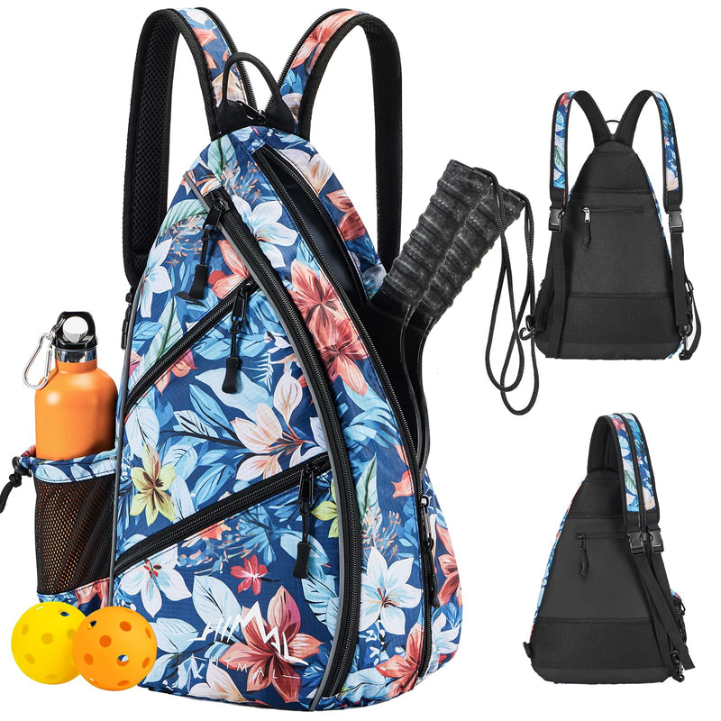 Himal Pickleball Bag- Adjustable PickleballTennisRacketball Sling Bag - Pickleball Backpack with Water Bottle Holder for Men and Women