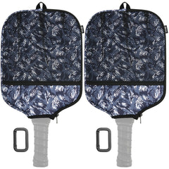 Cosmos 2 Pcs Pickleball Paddle Cover Paddle Case Bag Pickleball Racket Sleeve and Ball Storage Mesh Pocket for Pickle Ball Equipment Accessories Storage & Carrying with Fence Hook (Camo Gray)
